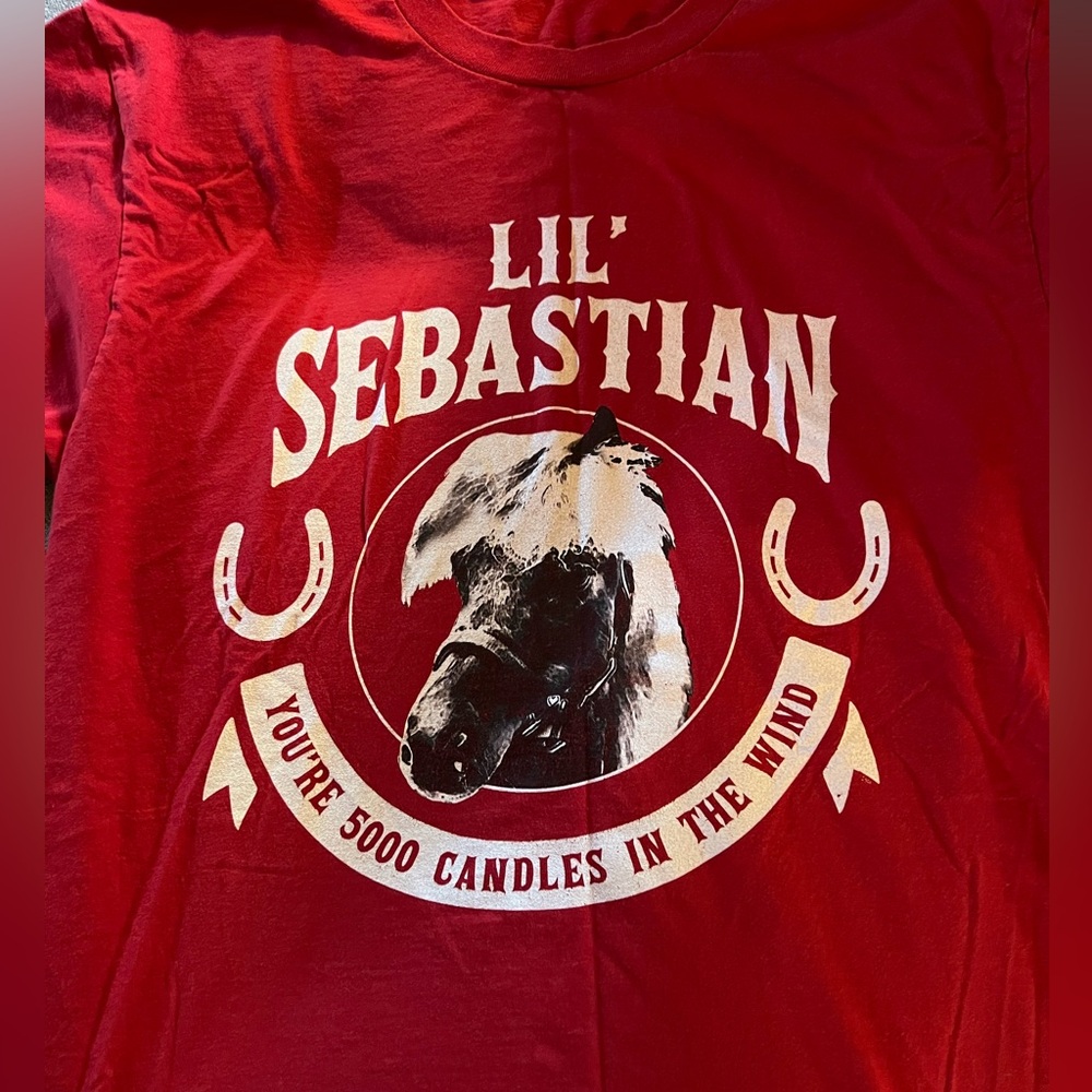 Lil' Sebastian, Parks and Rec., Red Graphic Tee